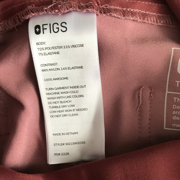 FIGS Yola Maternity Scrub Pants 2.0 Medium M Mineral Mauve Pink - Picture 5 of 6